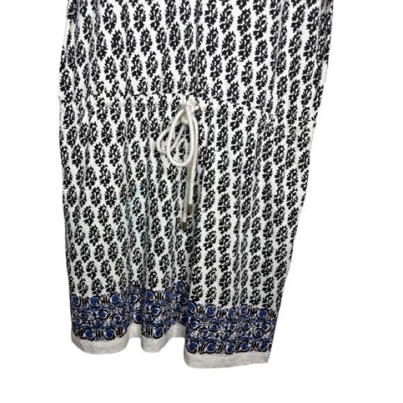 Tory Burch Amara Short Sleeve Graphic Print Cotton Dress Ivory Guru Medium - Picture 6 of 13